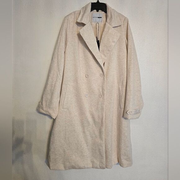 Fashion Nova All Business Baby Coat Double Breasted Button Size 1x - Picture 2 of 11